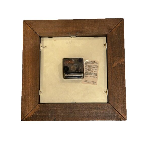 Vintage 1980s Sunbeam Quartz Wall Clock Wood Glass Made In Hackensack, NJ Works - Picture 4 of 8